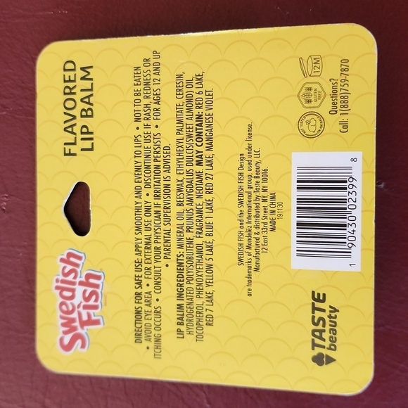 *free w/ purch* NIB Taste Beauty: SWEDISH FISH Candy Flavored Novelty Lip Balm - Picture 2 of 3